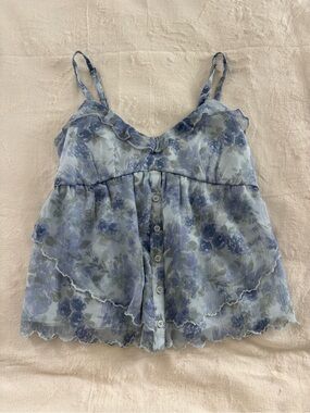 Hollister blue babydoll top